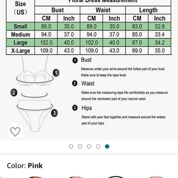 Pink floral print chemise satin slip nightgown - Picture 5 of 6